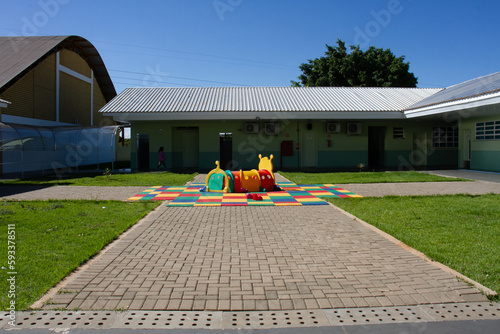 Escola Gabriela Mistral em Foz do Iguaçu, Brasii. Fronteria com Argetina e Paraguai. photo