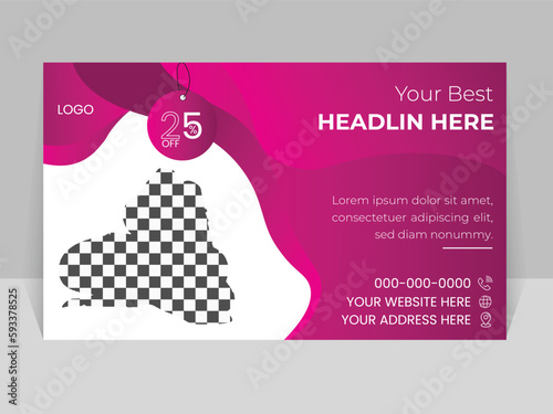 product advertising banner template. shoe advertisement design