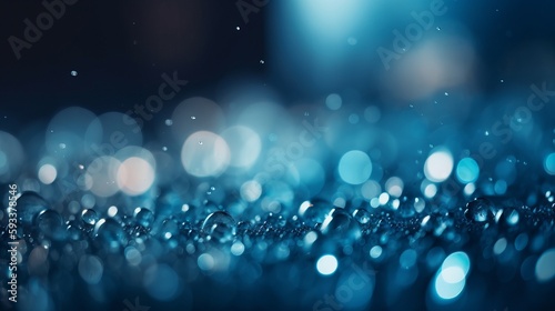 Blurred Rain Water Droplets and Highlights, Abstract Bokeh Background, AI Generative
