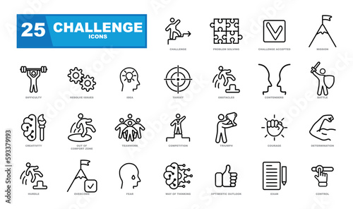 Challenge icon set. Perfect for a website.