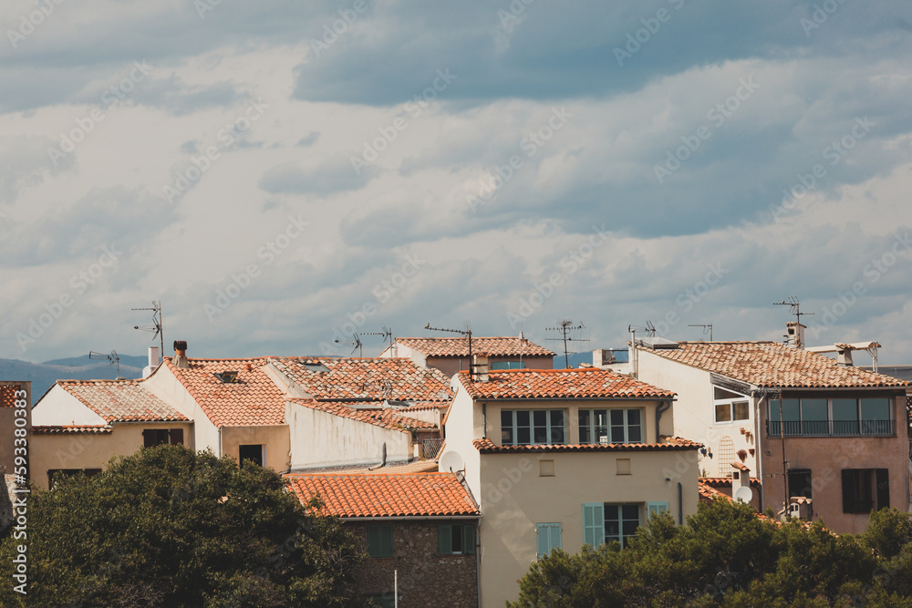 Vintage houses in Antibes town in France