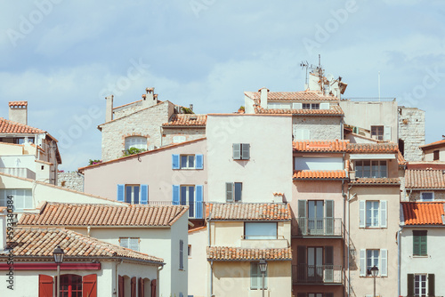 Vintage houses in Antibes town in France
