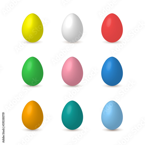 Handmade Colorful Easter Eggs Isolated on a White/Transparent Background