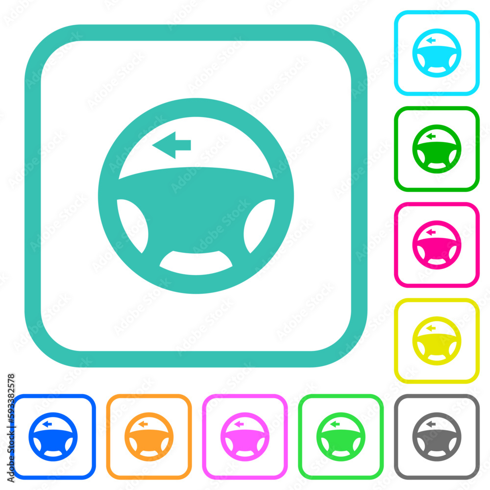 Car turn left signal dashboard light vivid colored flat icons Car turn left signal dashboard light vivid colored flat icons