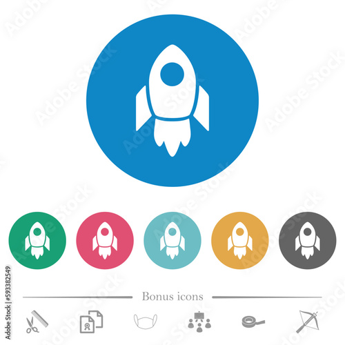 Rocket flat round icons
