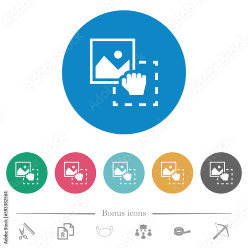 Grab image to upload flat round icons