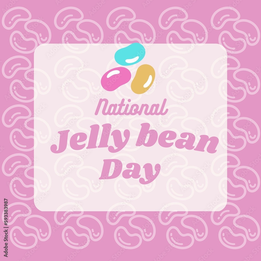 happy Jelly Bean Day Holiday. Simple Cartoon Design Stock Vector - Illustration of bean