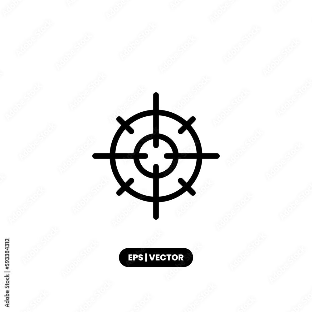 Target icon vector illustration logo template for many purpose. Isolated on white background. Target icon vector illustration logo template for many purpose. Isolated on white background.