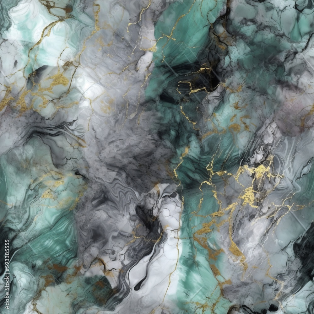 Seamless Green and Grey Marble Texture