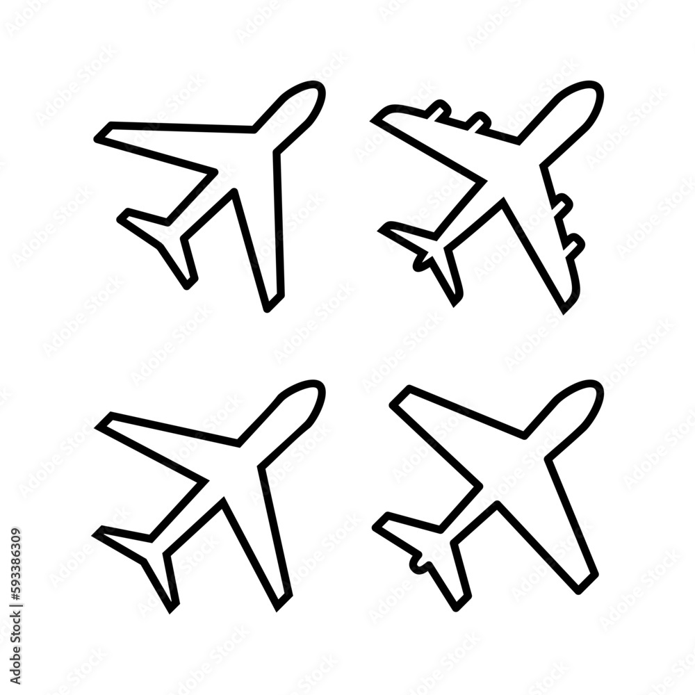 Plane icon vector illustration. Airplane sign and symbol. Flight transport symbol. Travel sign. aeroplane