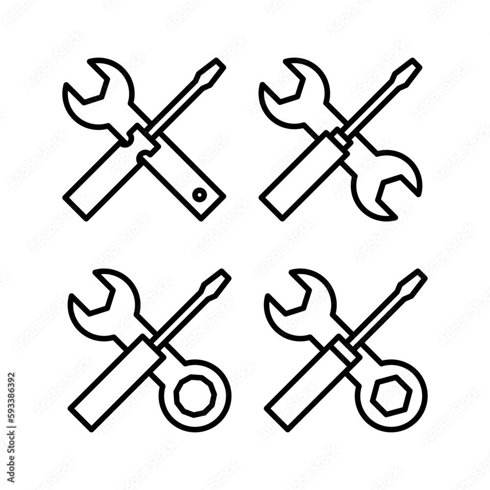Repair tools icon vector illustration. tool sign and symbol. setting icon. Wrench and screwdriver. Service Repair tools icon vector illustration. tool sign and symbol. setting icon. Wrench and screwdriver. Service