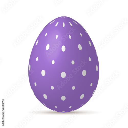 Handmade Purple Easter Egg Isolated on a White/Transparent Background