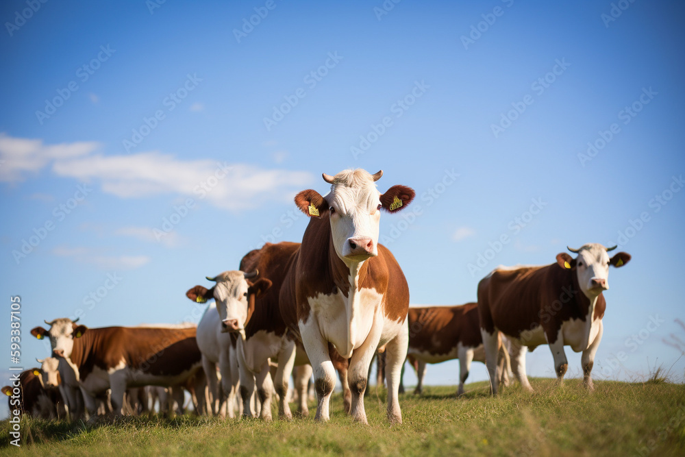 Cattle in the field - agribusiness - AI Technology Cattle in the field - agribusiness - AI Technology