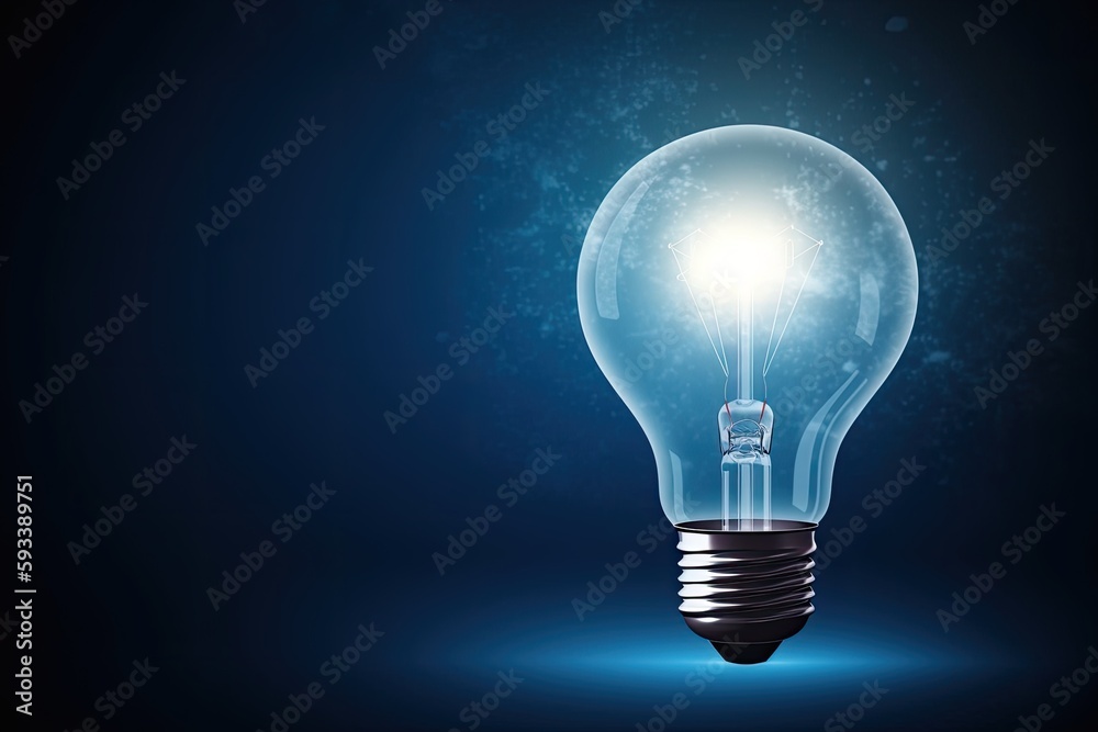 glowing light bulb on a dark background. Generative AI glowing light bulb on a dark background. Generative AI