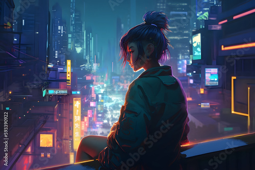 Anime Girl Cyberpunk