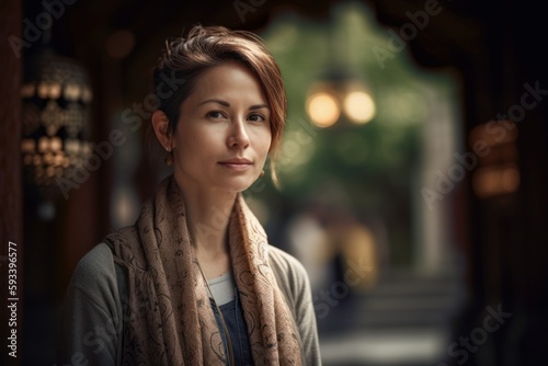Wallpaper Mural Portrait of a beautiful Asian woman in the street at night. Torontodigital.ca