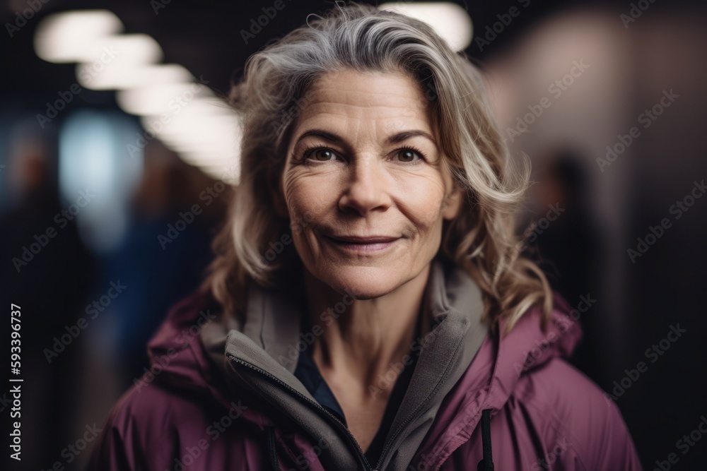 Portrait of a smiling senior woman in winter jacket. Looking at camera. Portrait of a smiling senior woman in winter jacket. Looking at camera.