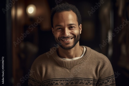 Portrait of a handsome african american man smiling at camera