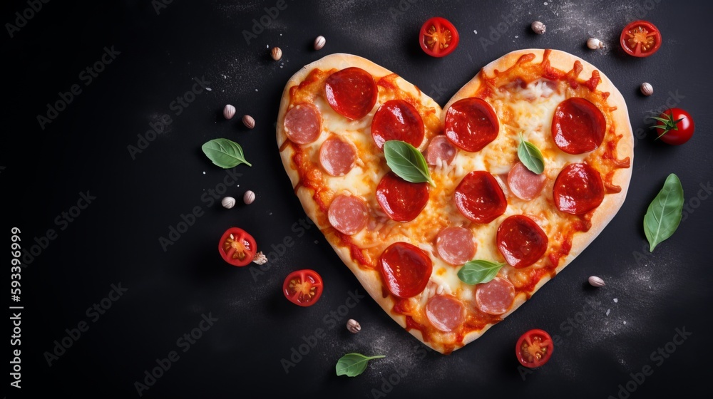 Love at First Slice: Heart-Shaped Pepperoni and Mozzarella Pizza Love at First Slice: Heart-Shaped Pepperoni and Mozzarella Pizza