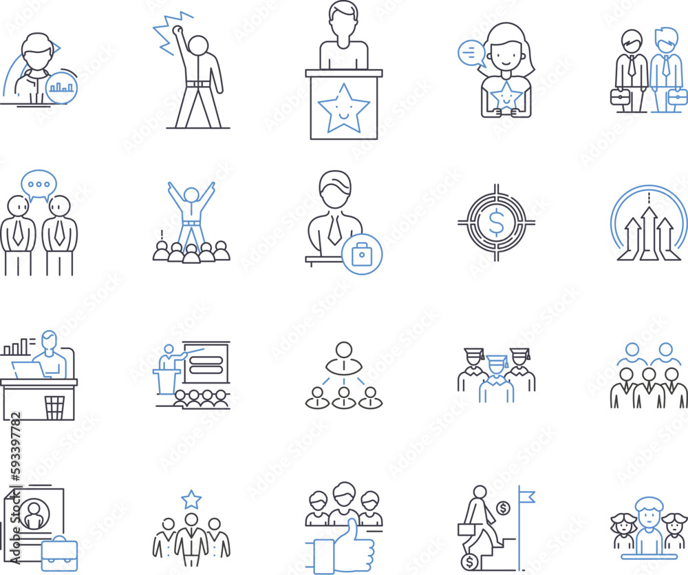 Business and administration outline icons collection. Accounting, Management, Organisation, Administration, Planning, Communication, Customer vector and illustration concept set. Policy, Market Business and administration outline icons collection. Accounting, Management, Organisation, Administration, Planning, Communication, Customer vector and illustration concept set. Policy, Market