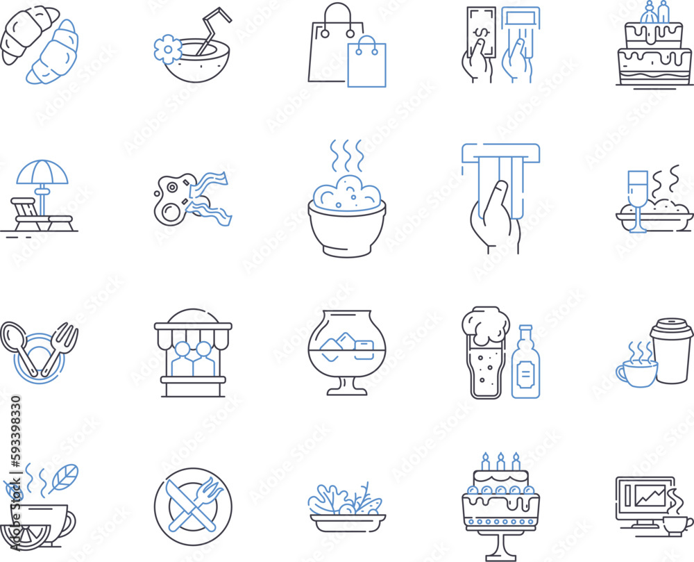 Cafe culture outline icons collection. Cafe, Culture, Dining, Relaxing, Socialising, Gathering, Cuisine vector and illustration concept set. Atmosphere, Coffee, Tea linear signs Cafe culture outline icons collection. Cafe, Culture, Dining, Relaxing, Socialising, Gathering, Cuisine vector and illustration concept set. Atmosphere, Coffee, Tea linear signs