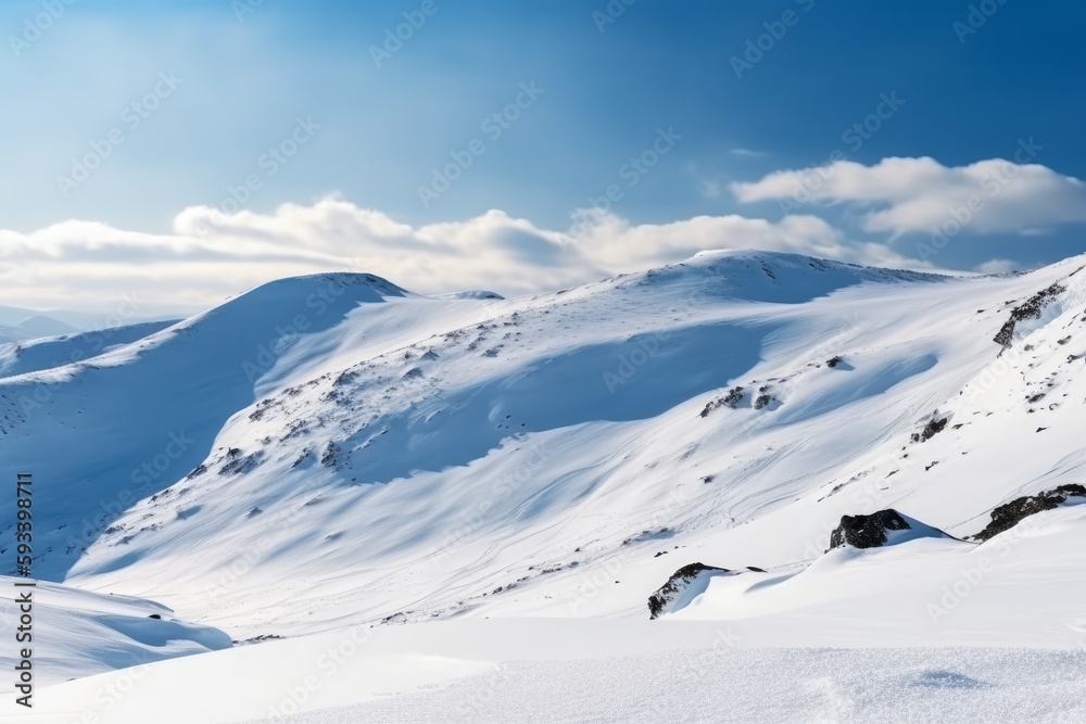 Winter Wonderland: Stunning Carpathian Mountain Landscape Covered in Snow, Generative AI