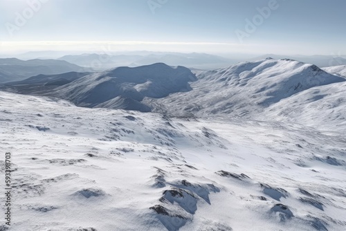 Winter Wonderland: Stunning Carpathian Mountain Landscape Covered in Snow, Generative AI