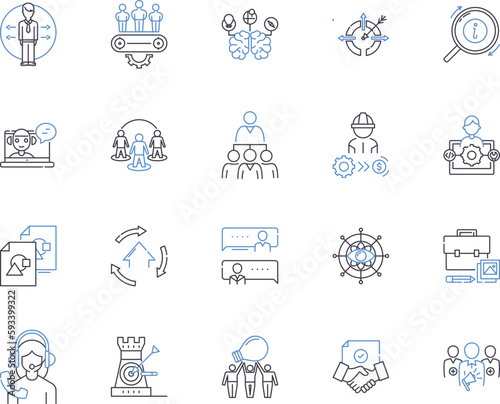Business Partners outline icons collection. Partners, Business, Commerce, Alliance, Partnering, Joint-Venture, Trading vector and illustration concept set. Joint-Projects, Linking, Merging linear
