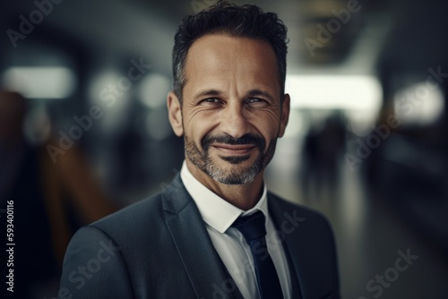 Portrait of a handsome mature businessman in a suit looking at camera
