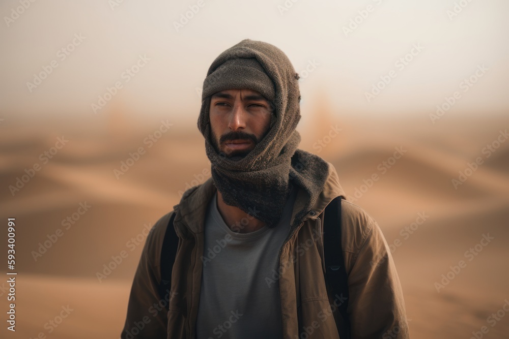 Handsome young man in the desert. Travel and adventure concept. Handsome young man in the desert. Travel and adventure concept.
