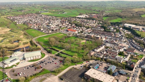 Aerial view of Sixmile Leisure Centre Ballyclare Town Centre County Antrim Northern Ireland  photo