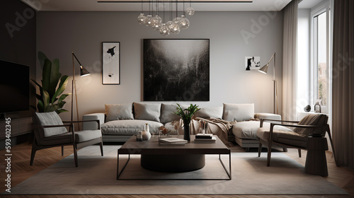 A modern design for living room, interior luxury design © artchvit