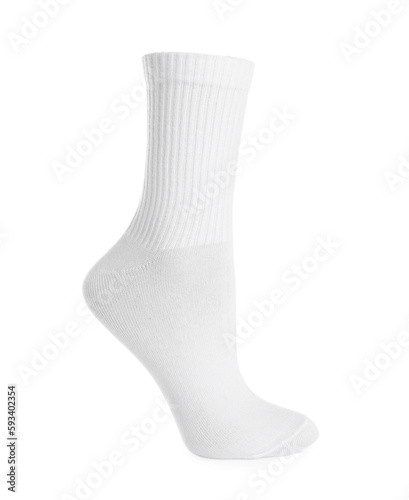 One stylish clean sock isolated on white