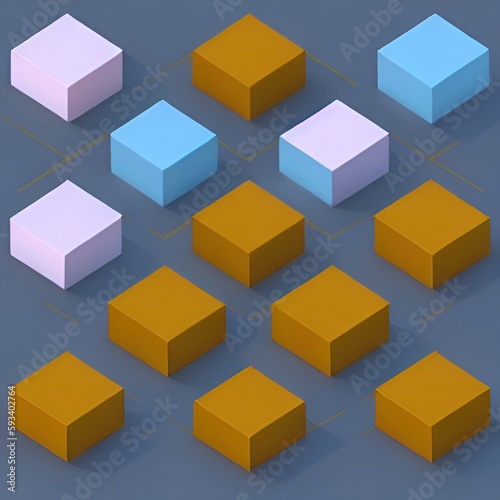 3d render of cubes