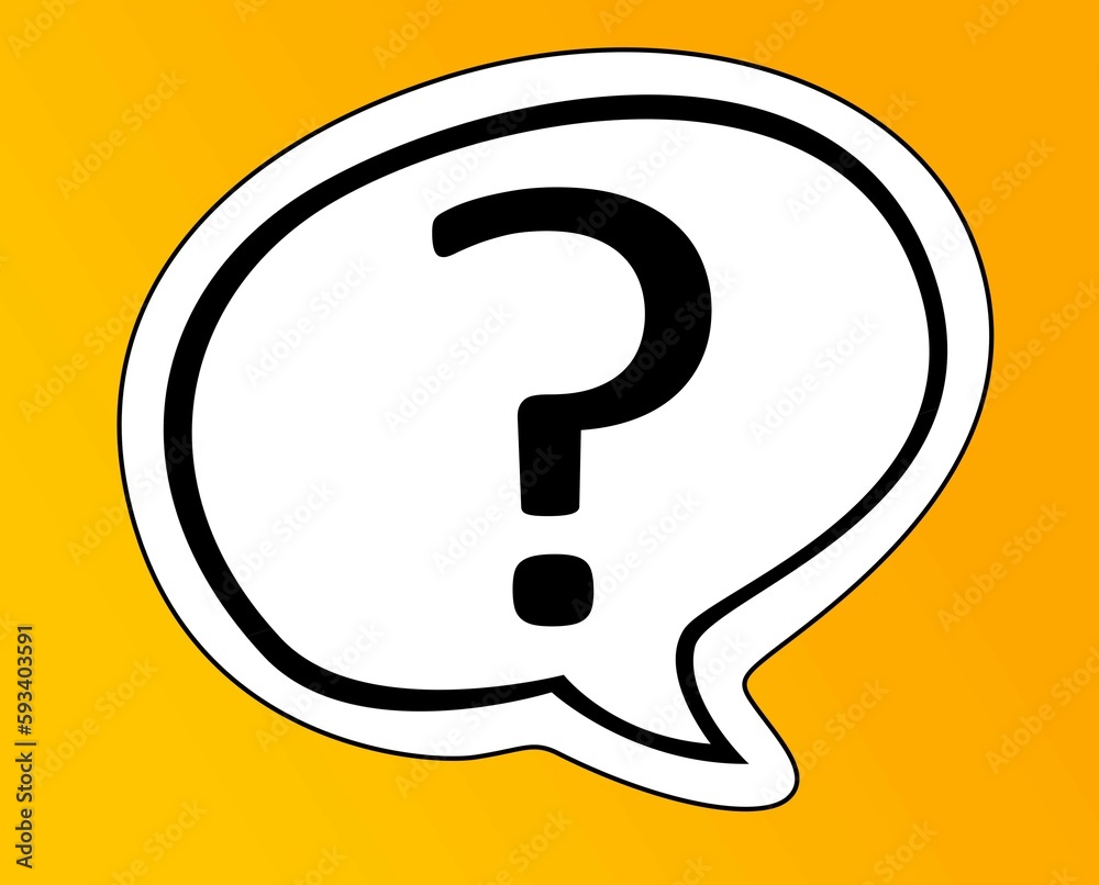 Question mark speech bubble isolated on the yellow background.
Question mark speech bubble isolated on the yellow background.