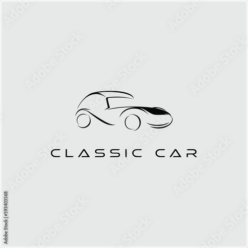 classic car silhouette logo and element