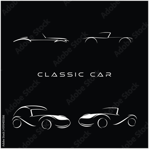modern and classic car silhouette logo and element