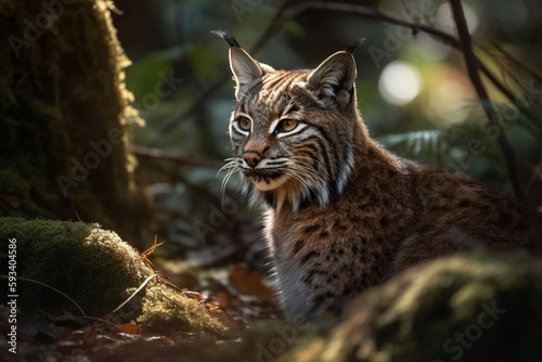 portrait lynx in the forest
