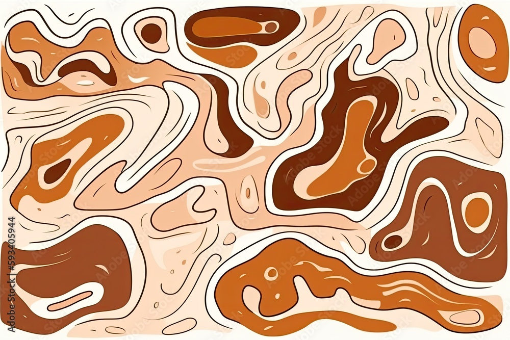 abstract brown and white shapes. Generative AI