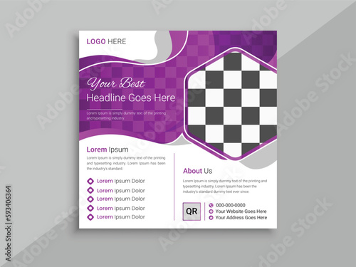 purple gradient business marketing social media square post design template