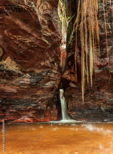 Beautiful Long Exposure Shot of Sussuapara Canyon Waterfall in Jalapao photo