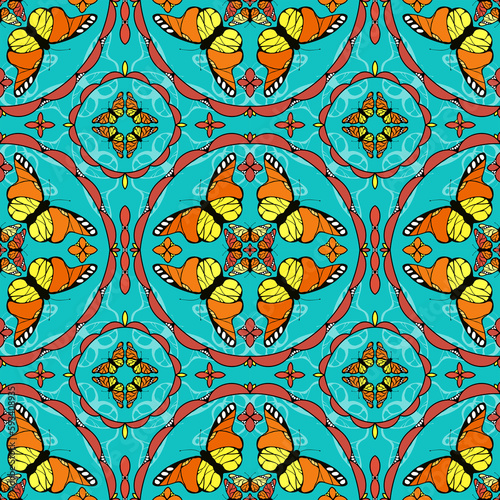 Butterfly colorful seamless pattern. Perfect for backgrounds, wallpapers, and wrapping papers.