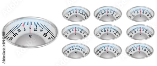 realistic bathroom scale for weighing machine isolated - 3d illustrator