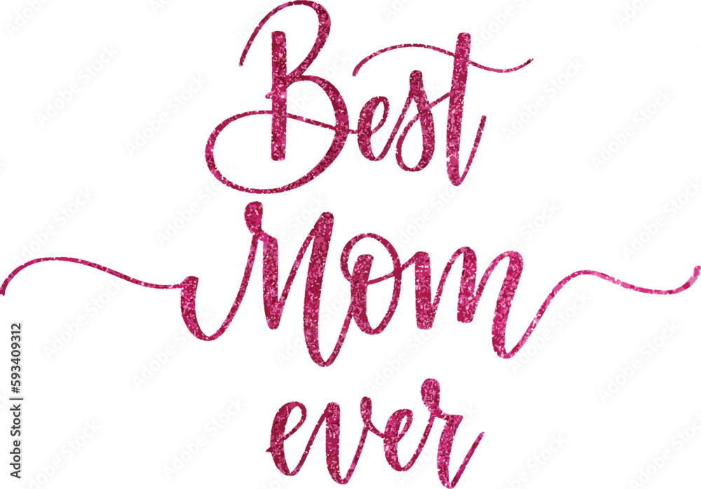 Happy Mothers Day Greeting Card With Pink Glitter  for Mother's Day Celebration - Vector Design.
