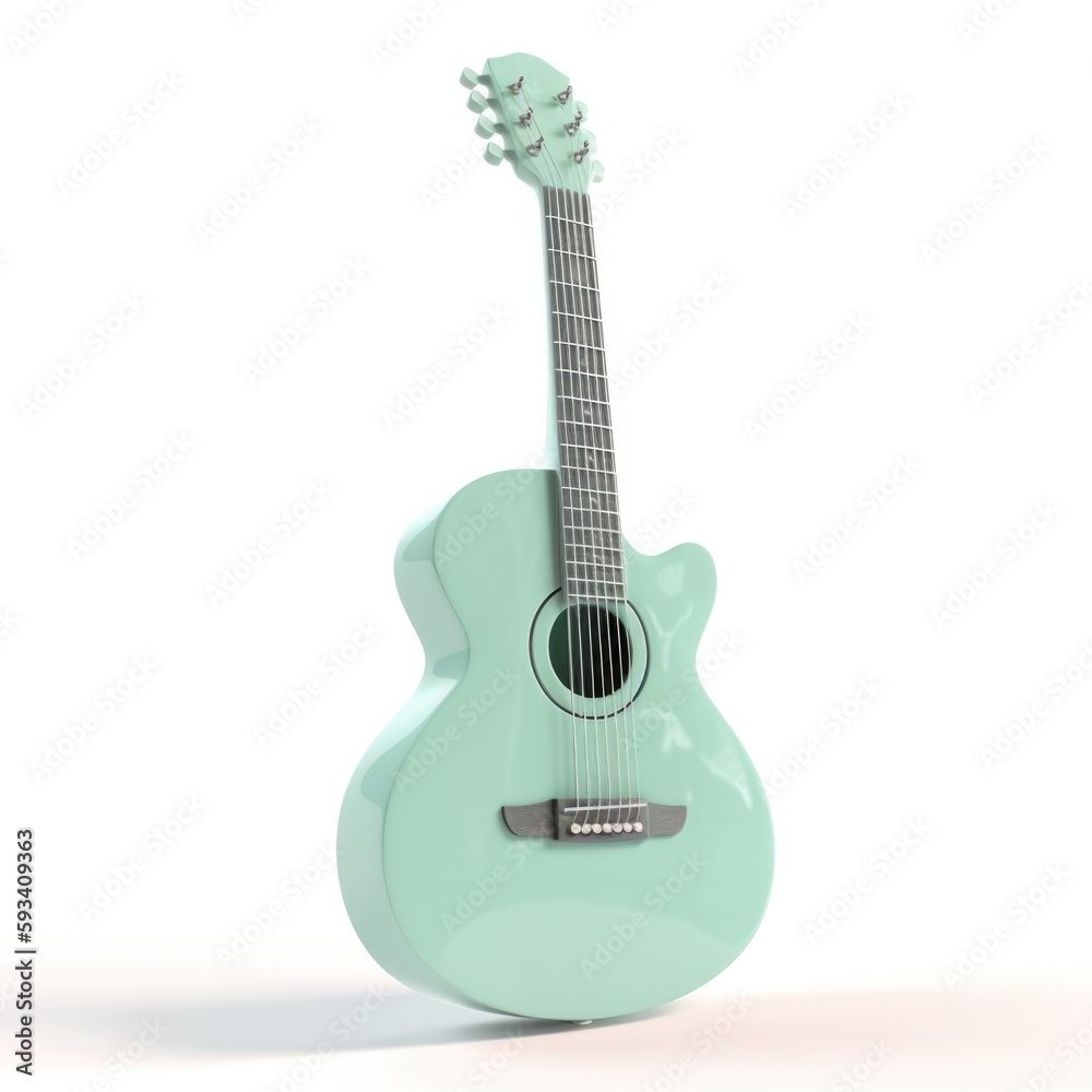 Obraz premium 3d guitar pastel colors, generative ai
