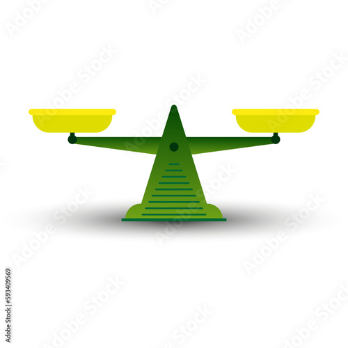 Flat icon with scales on light background. Comparison, decision concept. Vector illustration.