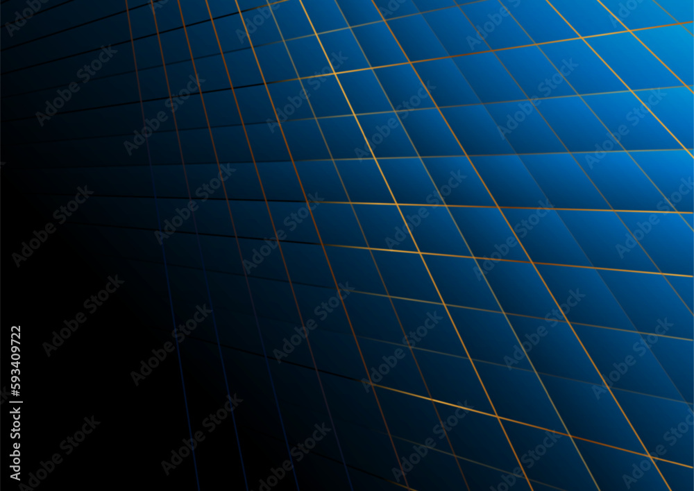 Obraz premium Dark blue stripes and golden lines abstract tech background. Vector design