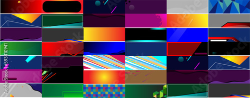 MULTICOLOR BACKGROUND SET TREND LONG SIZE FOR BANNER TEMPLATE