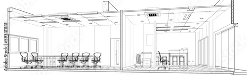 3D illustration of building project
