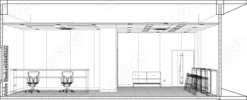 3D illustration of building project